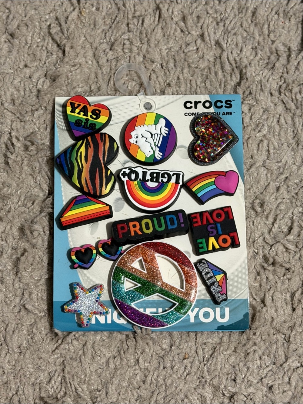 CROCS Rainbow Pride Jibbitz Charm Set in Multicolor
